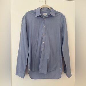 Mastai Ferretti Custom Men’s Blue & White Pinstripe Dress Shirt Size 15¾ / 40